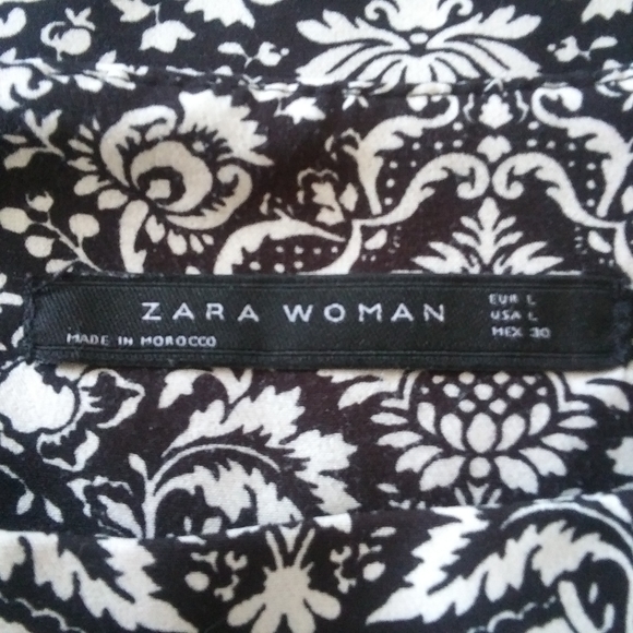 Zara shift dress in B/W pattern - size L - Picture 4 of 4